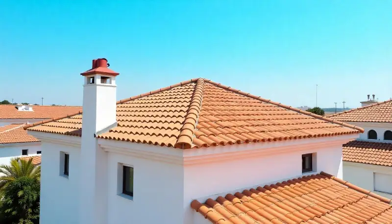 Vivienda con tejado de tejas